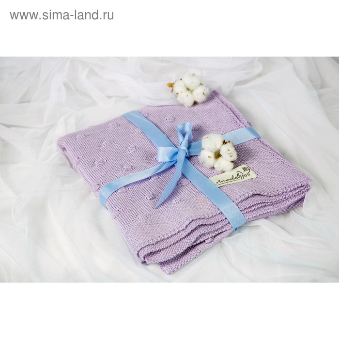 фото Плед pure love, размер 87×100 см, принт шишечки, лавандовый amarobaby