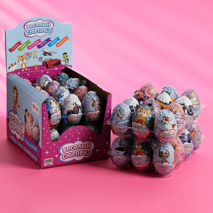 Яйцо кондитерское «Веселый сюрприз», МИКС, 24 х 20 г
Яйцо кондитерское «Веселый сюрприз», МИКС, 24 х 20 г
