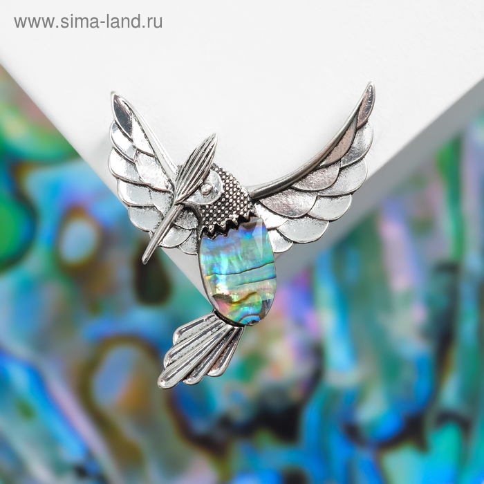 Брошь "Галиотис" колибри в полёте, цвет зелёный в серебре
Брошь "Галиотис" колибри в полёте, цвет зелёный в серебре