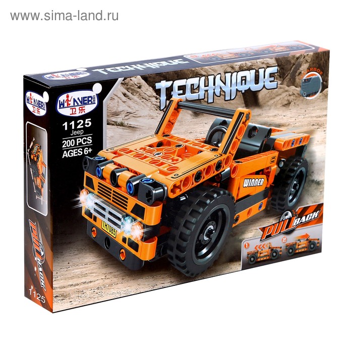 Конструктор с инерционным механизмом «Тачка», 200 деталей 
Конструктор с инерционным механизмом «Тачка», 200 деталей