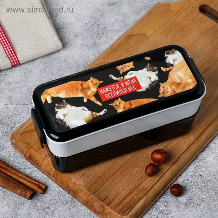 Ланч-бокс двухуровневый «Кажется, в меня вселился вес», 1 л
Ланч-бокс двухуровневый «Кажется, в меня вселился вес», 1 л