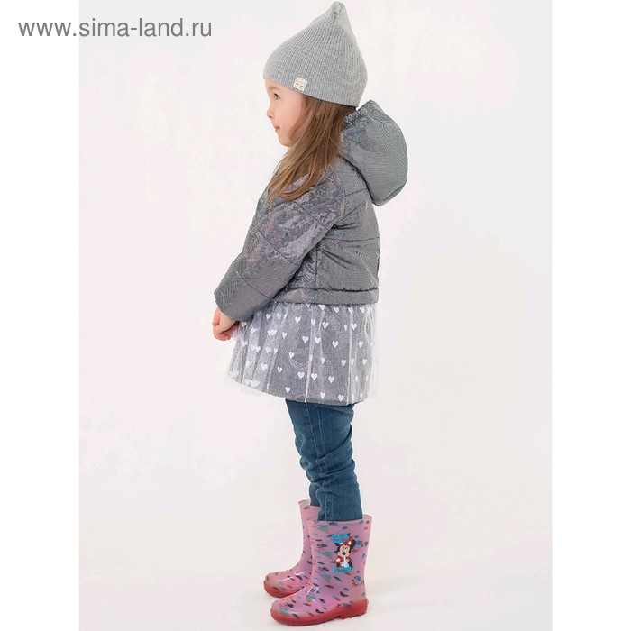 фото Куртка для девочек «принцесса», рост 104 см, цвет серый emson kids