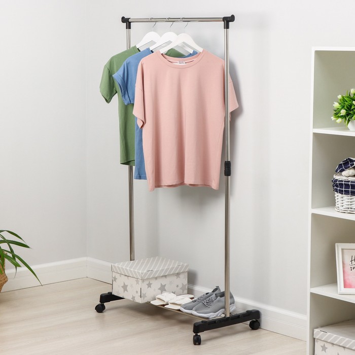 Стойка для одежды телескопическая, 1 перекладина, подставка для обуви 78×42×80(160) см
Стойка для одежды телескопическая, 1 перекладина, подставка для обуви 78×42×80(160) см