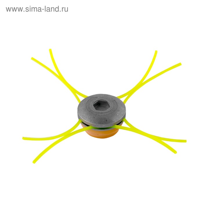 фото Головка для триммера denzel 96358, леска max 4 мм, под шайбу/гайку м8/м10, штатный крепеж