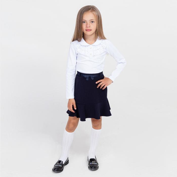 фото Школьная юбка для девочки, цвет тёмно-синий, рост 152 см (76) btc