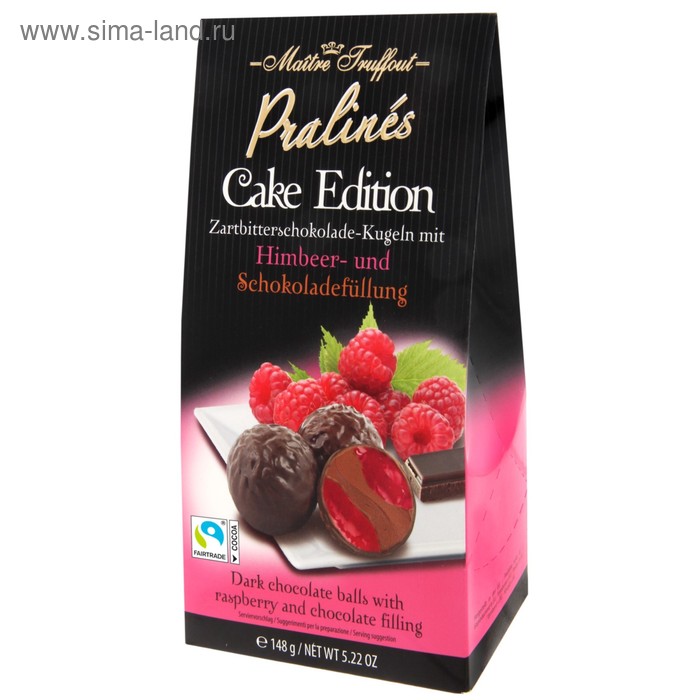 Пралине Cake Edition из тёмного шоколада, с шоколадным кремом и малиновым соусом, 148 г
Пралине Cake Edition из тёмного шоколада, с шоколадным кремом и малиновым соусом, 148 г