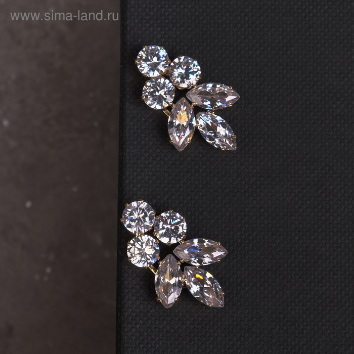 Серьги со стразами "Голливуд" веточка, цвет белый в золоте
Серьги со стразами "Голливуд" веточка, цвет белый в золоте