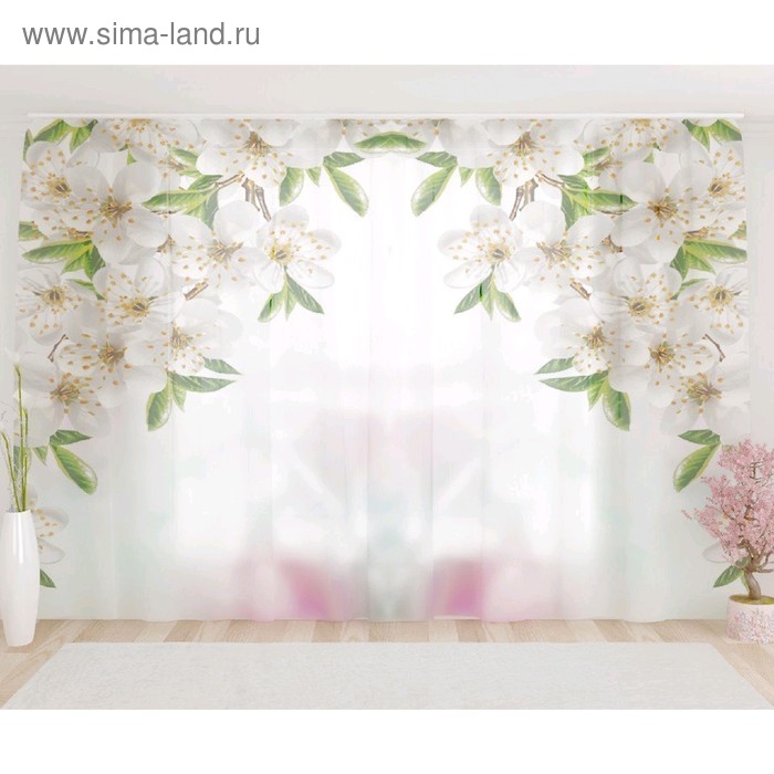 Фототюль «Прекрасная весенняя вишня», размер 290 х 260 см, вуаль 
Фототюль «Прекрасная весенняя вишня», размер 290 х 260 см, вуаль
