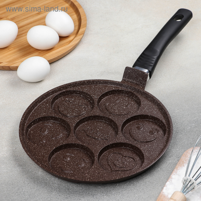 Сковорода-оладница, d=23 см, с пластиковой ручкой, цвет коричневый
Сковорода-оладница, d=23 см, с пластиковой ручкой, цвет коричневый