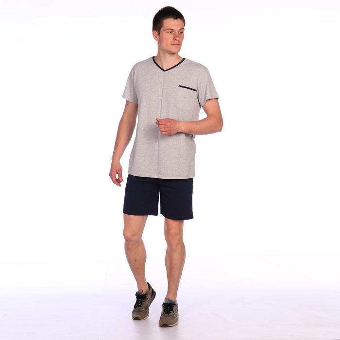 фото Костюм мужской (футболка, шорты), цвет серый, размер 46 domteks
