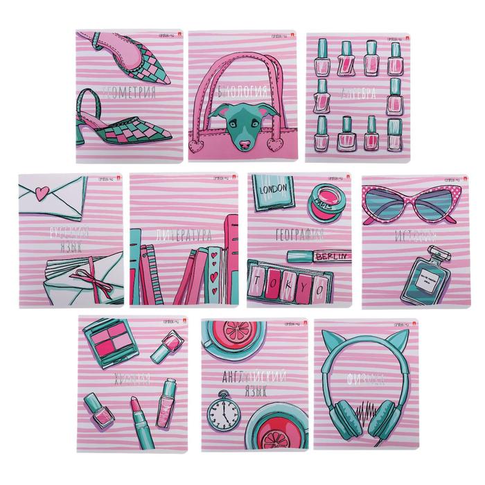 Комплект предметных тетрадей 48 листов Girls only, 10 предметов со справочной информацией, обложка мелованный картон, ламинация Soft-Touch, тиснение ф
Комплект предметных тетрадей 48 листов Girls only, 10 предметов со справочной информацией, обложка мелованный картон, ламинация Soft-Touch, тиснение ф