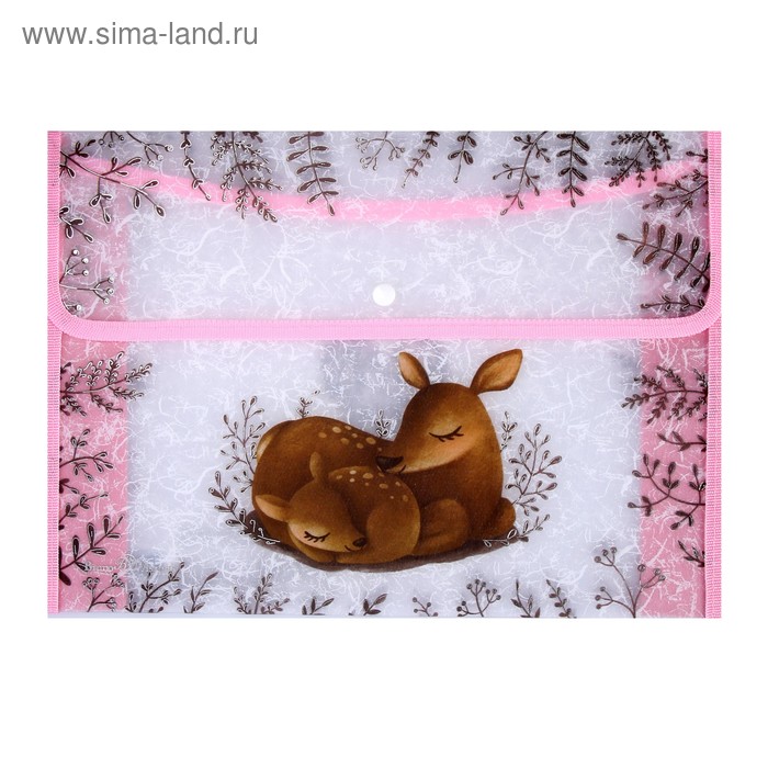 Папка на кнопке А4 Forest Dream, с окантовкой, МИКС 
Папка на кнопке А4 Forest Dream, с окантовкой, МИКС