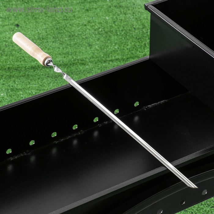 Шампур с деревянной ручкой "Уголок", 58 х 1 см, нержавеющая сталь 2 мм
Шампур с деревянной ручкой "Уголок", 58 х 1 см, нержавеющая сталь 2 мм