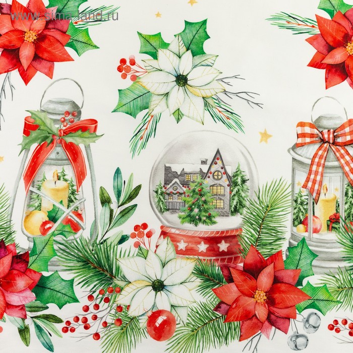 фото Скатерть "этель" christmas red flowers 149х220см с гмво, 100% хл