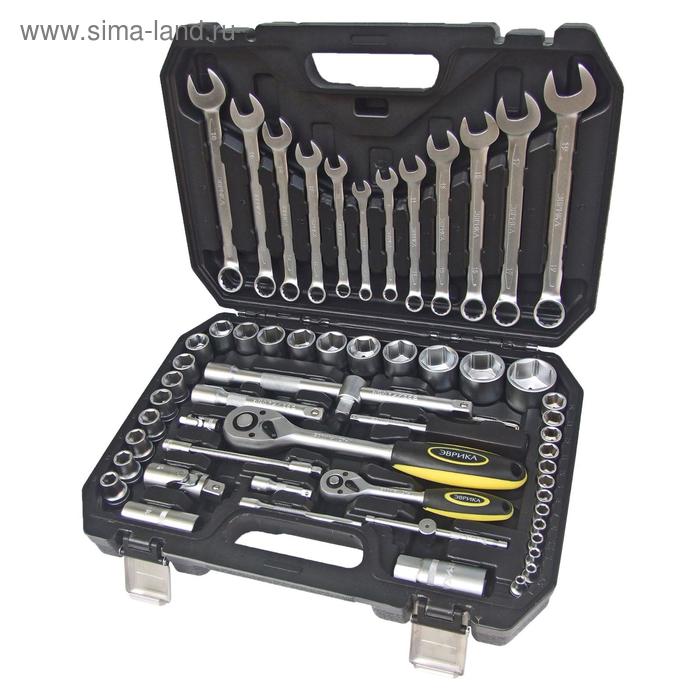 Набор инструментов "ЭВРИКА" ER-8006, 1/4", 1/2" DR 6-гранный, 61 предмет, пластиковый кейс
Набор инструментов "ЭВРИКА" ER-8006, 1/4", 1/2" DR 6-гранный, 61 предмет, пластиковый кейс