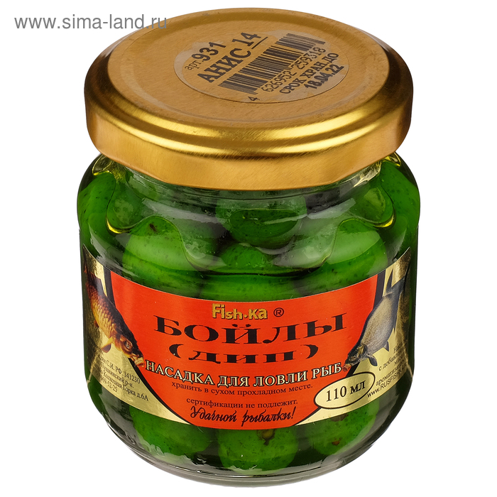 Бойлы Fish-ka дип, анис 14 мм, 110 мл
Бойлы Fish-ka дип, анис 14 мм, 110 мл