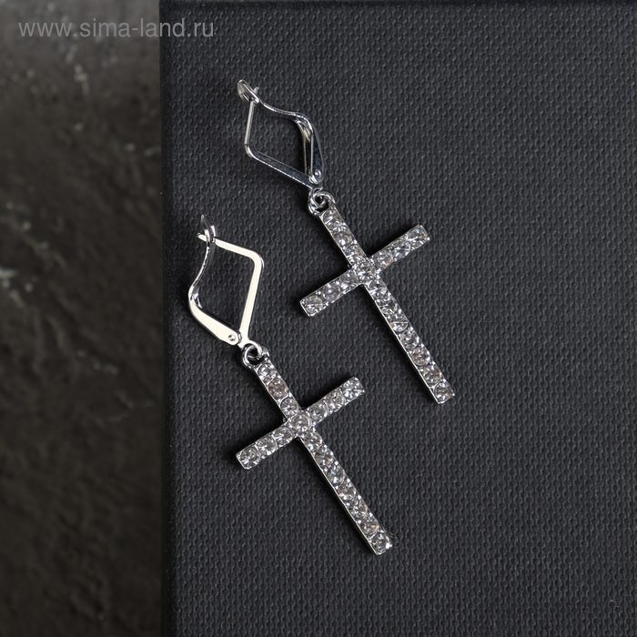 Серьги со стразами "Крестики" на квадрате в огранке, цвет белый в серебре
Серьги со стразами "Крестики" на квадрате в огранке, цвет белый в серебре