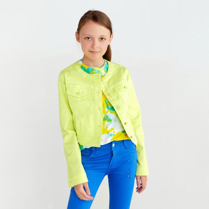 фото Куртка для девочки, цвет салатовый, рост 140 см yuke jeans