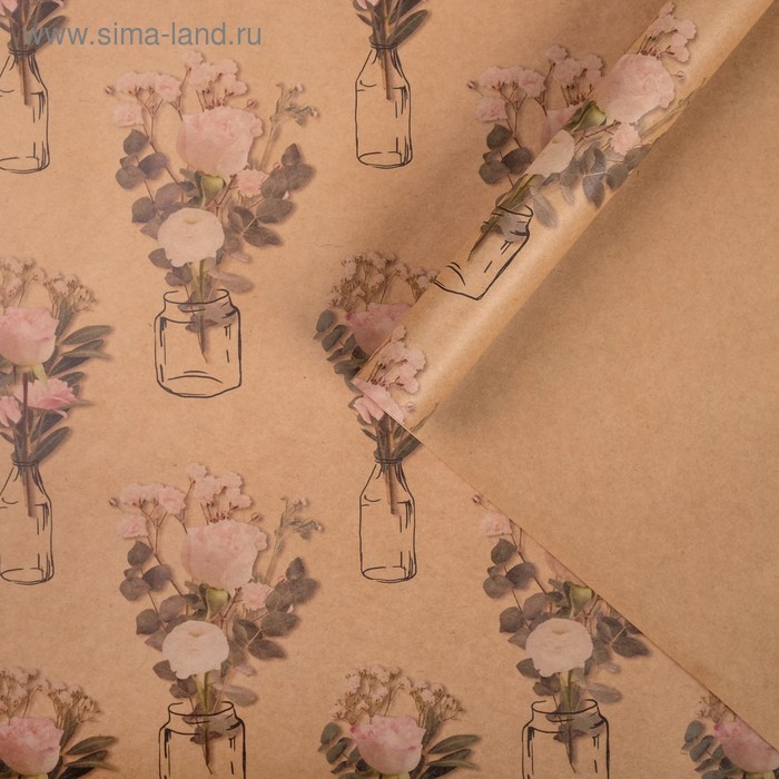 Бумага упаковочная крафтовая "Цветы в вазах" 50х70 см
Бумага упаковочная крафтовая "Цветы в вазах" 50х70 см