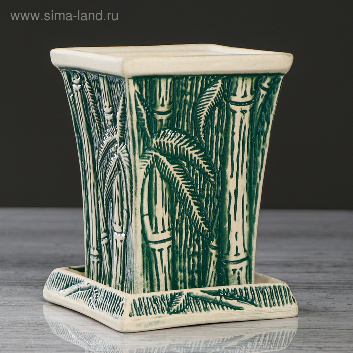 Горшок для цветов "Бамбук", зеленый, под шамот, керамика, 0.6 л
Горшок для цветов "Бамбук", зеленый, под шамот, керамика, 0.6 л