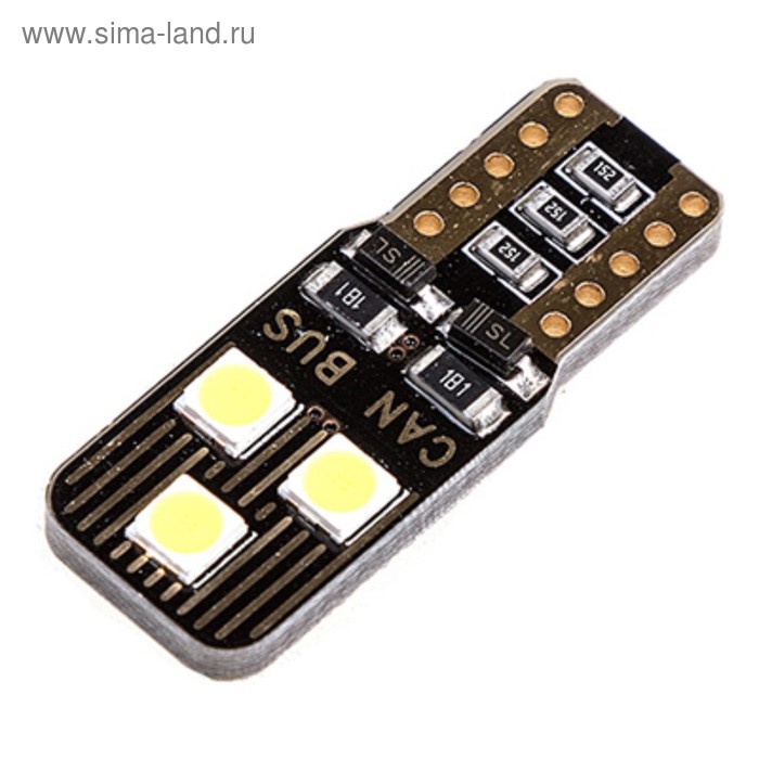 Автолампа диод Skyway T10 (W5W), 12 В, 6 SMD диодов, 1-конт, с обманкой, белая, S08201416
Автолампа диод Skyway T10 (W5W), 12 В, 6 SMD диодов, 1-конт, с обманкой, белая, S08201416
