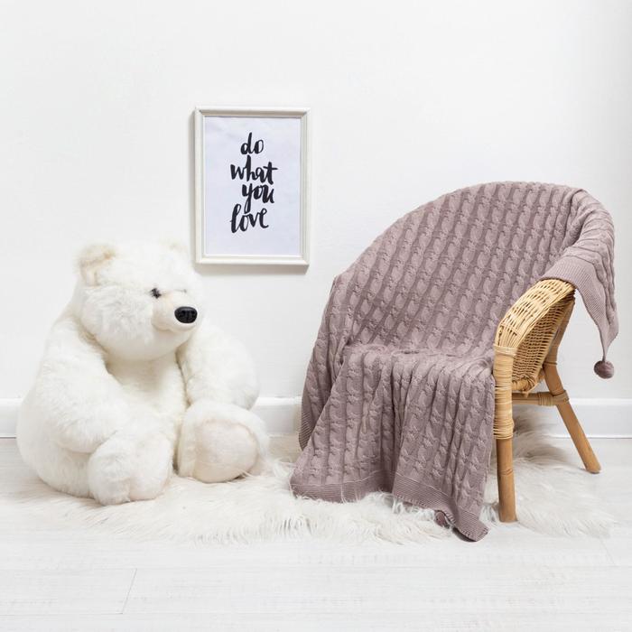 Вязаный плед "Крошка Я" Рисунок коса, 90х90 см, коричневый
Вязаный плед "Крошка Я" Рисунок коса, 90х90 см, коричневый