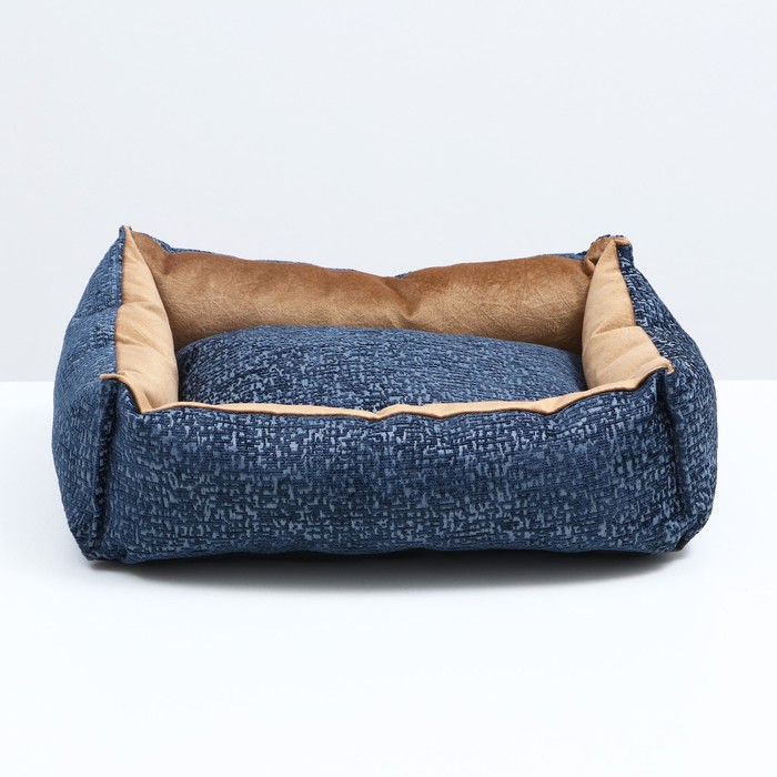 фото Лежанка под замшу с двусторонней подушкой, 45 х 35 х 11 см, мебельная ткань, микс цветов пижон