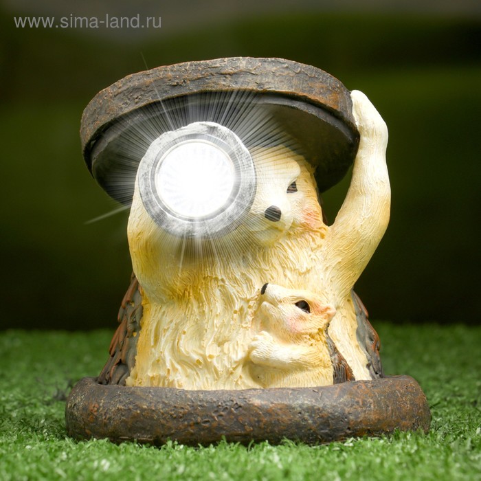 фото Садовый светильник "ежики" на солнечной батарее, 11 см хорошие сувениры