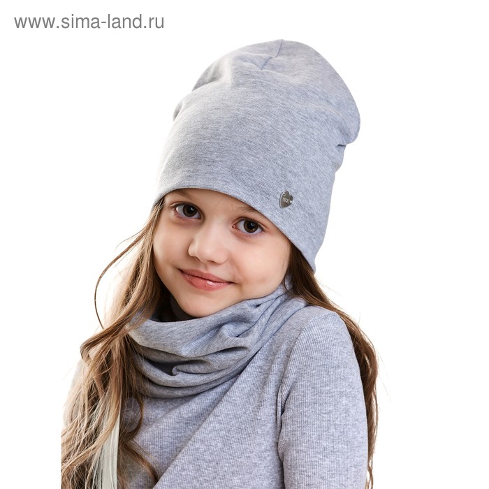фото Шапка для девочки, размер 48, цвет серый umka