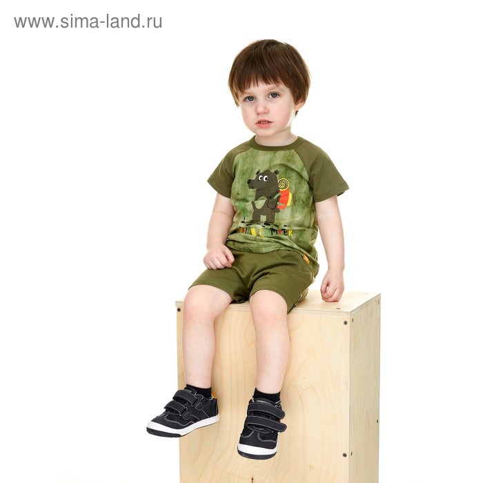 фото Футболка для мальчика, рост 92 см, цвет зелёный umka