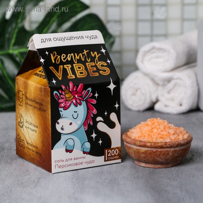 Соль в коробке молоко Beauty VIBES, персик, 200 г 
Соль в коробке молоко Beauty VIBES, персик, 200 г