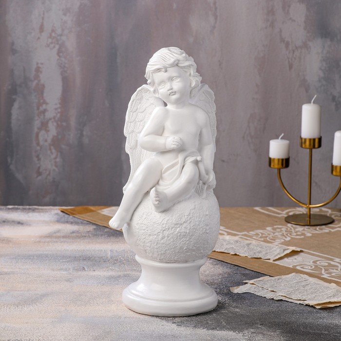Статуэтка "Ангел на шаре", белая, гипс, 43 см
Статуэтка "Ангел на шаре", белая, гипс, 43 см