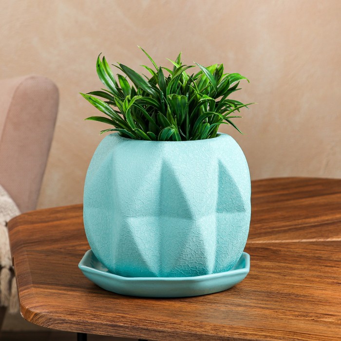 Горшок для цветов "Сфера", шёлк, бирюза, керамика, 1.5 л
Горшок для цветов "Сфера", шёлк, бирюза, керамика, 1.5 л