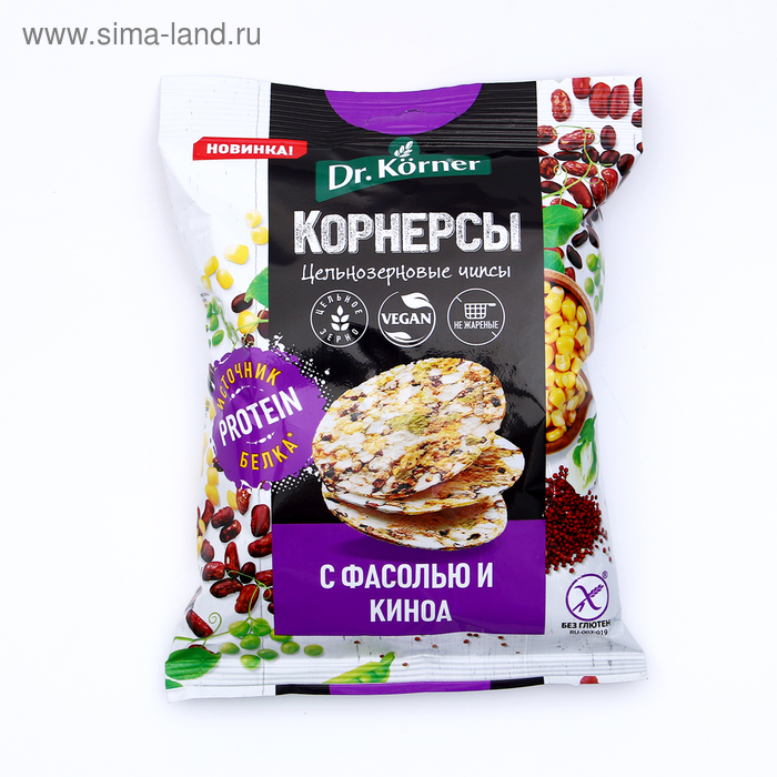 Чипсы цельнозерновые Др. Кёрнер, с горошком, фасолью и киноа, 50 г
Чипсы цельнозерновые Др. Кёрнер, с горошком, фасолью и киноа, 50 г