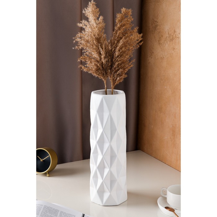 Ваза керамическая "Поли", настольная, муар, белая, 40 см
Ваза керамическая "Поли", настольная, муар, белая, 40 см