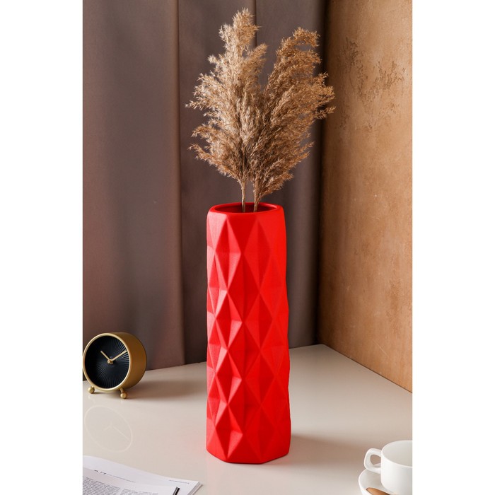 Ваза керамическая "Поли", настольная, муар, красная, 41 см
Ваза керамическая "Поли", настольная, муар, красная, 41 см