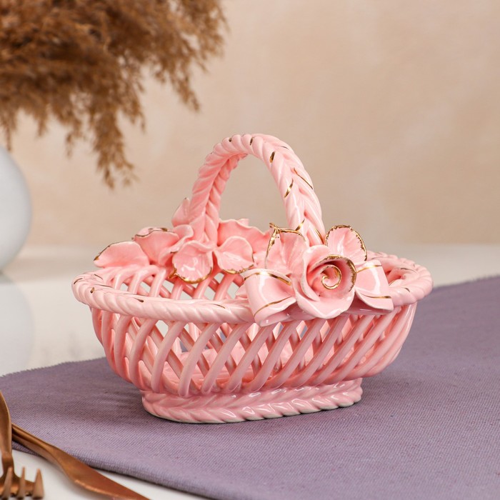 Конфетница "Олька", розовая, лепка, плетение, 13 см, авторская работа
Конфетница "Олька", розовая, лепка, плетение, 13 см, авторская работа