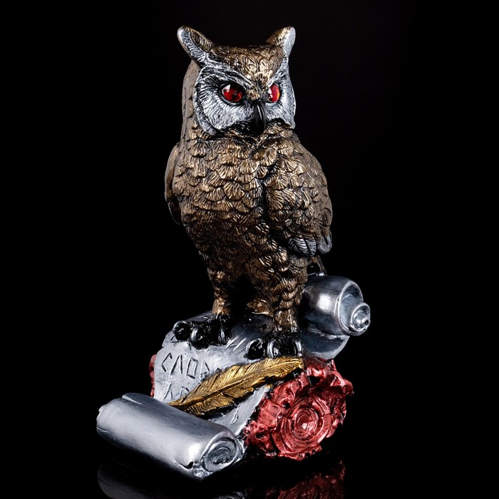 Копилка "Сова на свитке", бронза, цветная, 37см 
Копилка "Сова на свитке", бронза, цветная, 37см