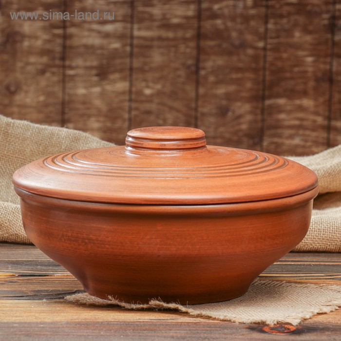 Пельменница с крышкой, гончарная, гладкая, красная глина, 3 л
Пельменница с крышкой, гончарная, гладкая, красная глина, 3 л