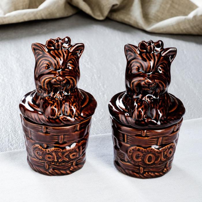 Набор для специй "Собачки", 2 предмета, глазурь, 0.25 л
Набор для специй "Собачки", 2 предмета, глазурь, 0.25 л