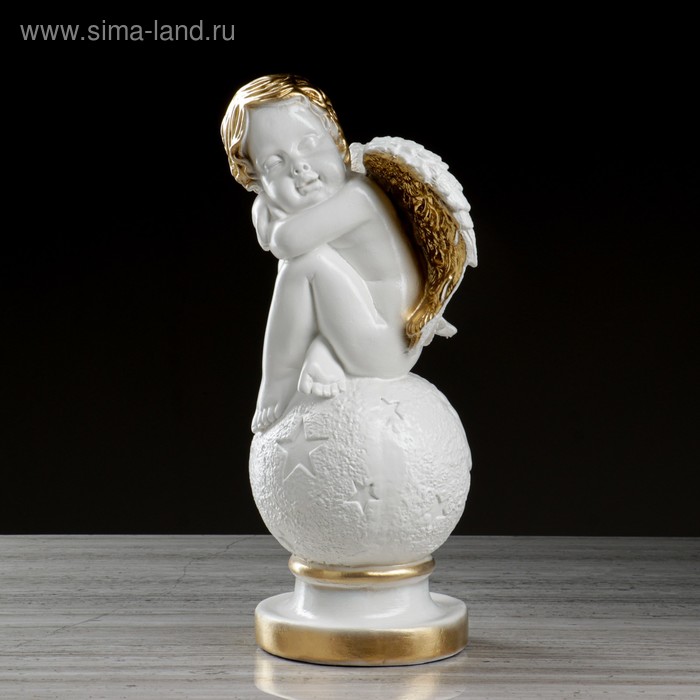 Статуэтка "Ангел на шаре со звёздами" бело-золотая, гипс, 40 см
Статуэтка "Ангел на шаре со звёздами" бело-золотая, гипс, 40 см