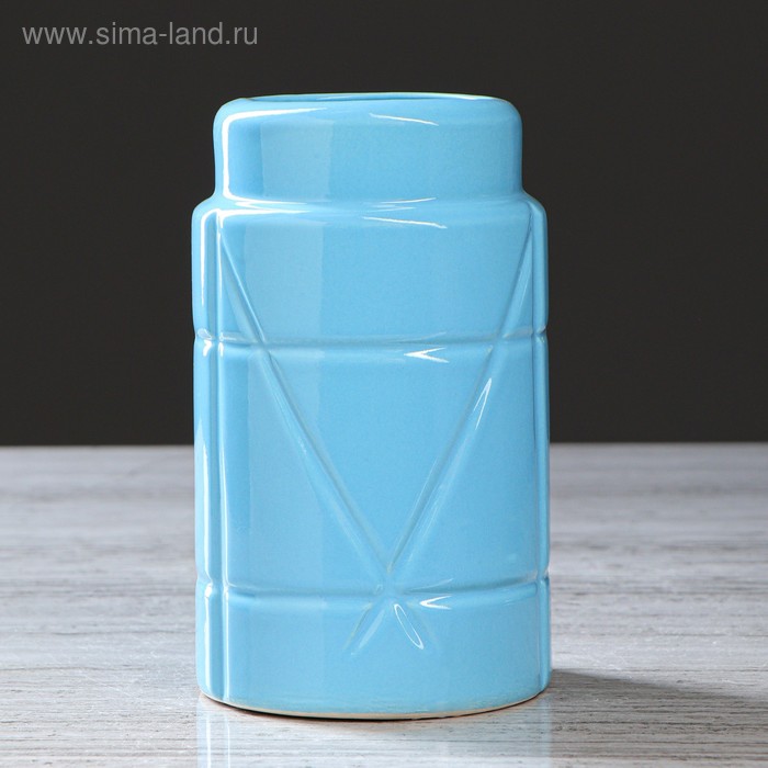 Ваза керамическая "Карандашница", настольная, голубая, 15 см
Ваза керамическая "Карандашница", настольная, голубая, 15 см