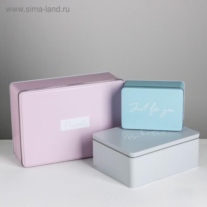 Набор подарочных жестяных коробок «Present», 26 х 18,5 х 9 см
Набор подарочных жестяных коробок «Present», 26 х 18,5 х 9 см