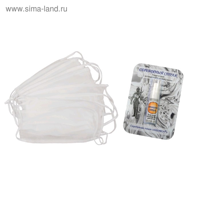 Набор: Маски гигиенические, 10 шт., Спрей с антимикробным действием, 10 мл
Набор: Маски гигиенические, 10 шт., Спрей с антимикробным действием, 10 мл