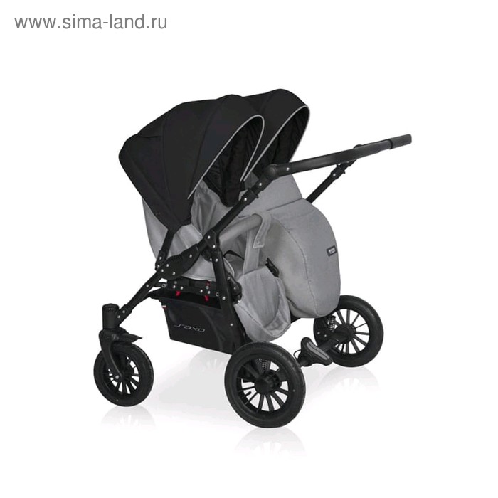 Коляска для двойни 2 в 1 Riko Basic Saxo, цвет 05 серо-чёрный