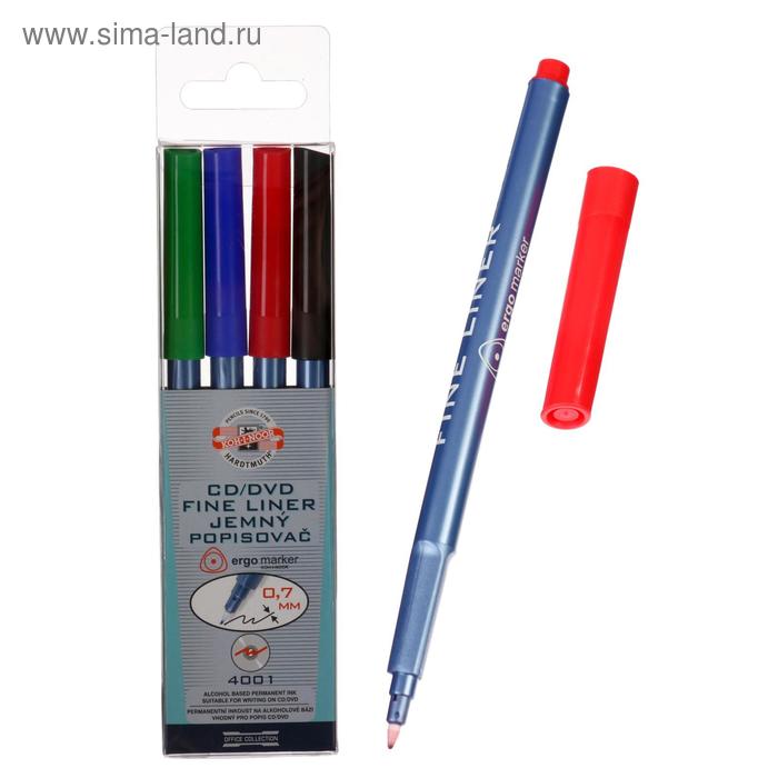 Набор маркеров перманентных для CD/DVD 4 цвета, 0,7 мм Koh-i-noor 4001/4
Набор маркеров перманентных для CD/DVD 4 цвета, 0,7 мм Koh-i-noor 4001/4
