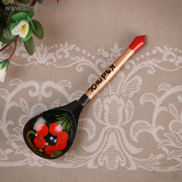 фото Ложка сувенирная, именная "дарья", хохлома