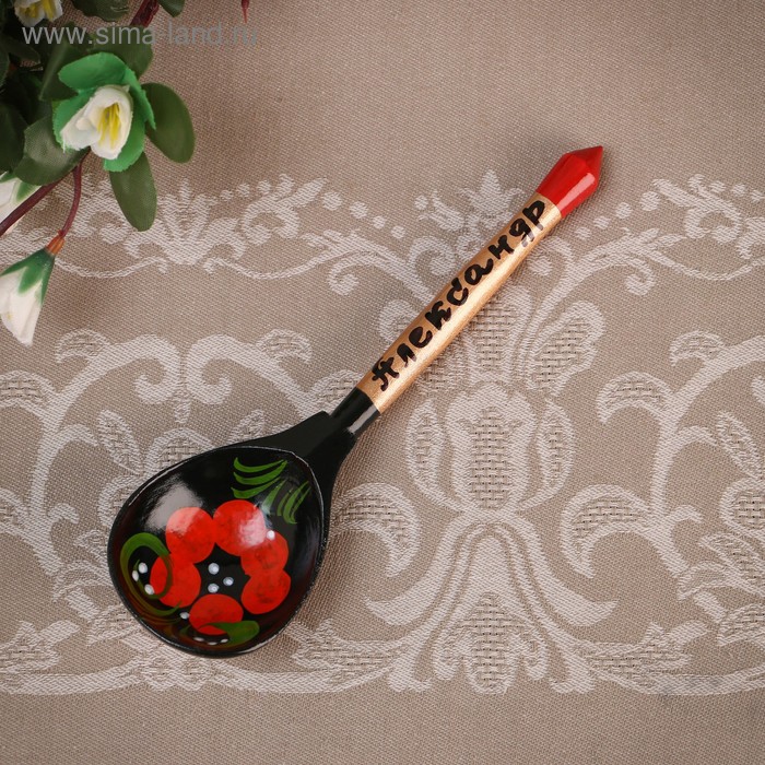 фото Ложка сувенирная, именная "александр", хохлома