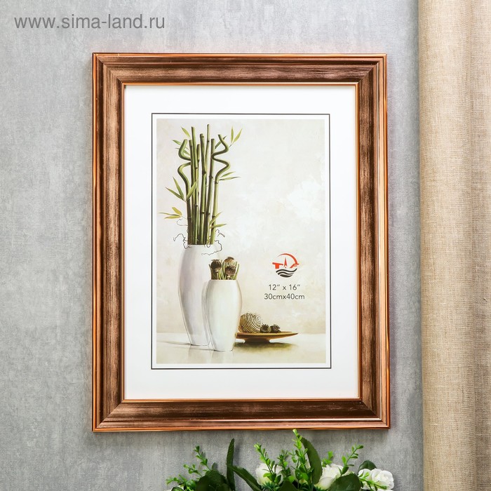 Фоторамка пластик 30х40 "Оливия" медная 46х36х1,7 см 
Фоторамка пластик 30х40 "Оливия" медная 46х36х1,7 см