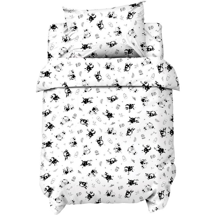 Постельное белье Крошка Я "Happy cow", 112х147 см, 60х120+14 см, 40х60 см, 100% хлопок 
Постельное белье Крошка Я "Happy cow", 112х147 см, 60х120+14 см, 40х60 см, 100% хлопок